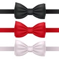 Set of bow ties isolated on white background. Royalty Free Stock Photo