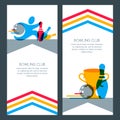 Set of bowling banner backgrounds, poster, flyer or label design elements. Royalty Free Stock Photo