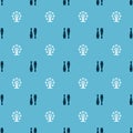 Set Bowling pin and Ferris wheel on seamless pattern. Vector Royalty Free Stock Photo