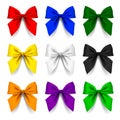 Set of bows in different colors isolated on white background Royalty Free Stock Photo