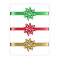Set of bows of red, green and golden colors isolated on white background, vector eps 10 format, illustration in Royalty Free Stock Photo