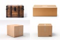 set of boxes isolated on white background Royalty Free Stock Photo