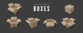 Set of boxes. Realistic color collection of package. Vector Royalty Free Stock Photo