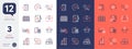 Set of Boxes shelf, Intersection arrows and Return package line icons. For design. Vector