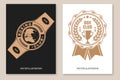 Set of Boxing club badge, logo design. Vector illustration. For Boxing sport club emblem, sign, patch, shirt, template Royalty Free Stock Photo