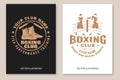Set of Boxing club badge, logo design. Vector illustration. For Boxing sport club emblem, sign, patch, shirt, template Royalty Free Stock Photo