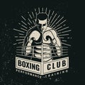 Set of Boxing club badge, logo design. Vector illustration. For Boxing sport club emblem, sign, patch, shirt, template Royalty Free Stock Photo