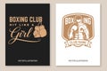 Set of Boxing club badge, logo design. Vector illustration. For Boxing sport club emblem, sign, patch, shirt, template Royalty Free Stock Photo