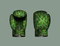 Set boxing gloves military. Vector illustration. Eps 10 Royalty Free Stock Photo