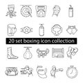 20 set boxing icon collection