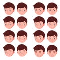 Set boy emotion faces