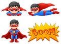 Set of boy wearing superhero costumes with different pose Royalty Free Stock Photo