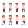 Set of boys expressions face emotions. Royalty Free Stock Photo