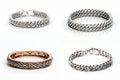 set of bracelets isolated on white background Royalty Free Stock Photo