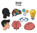 Set of brain icons