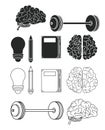 Set of brain icons