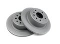 Set of brake discs. Isolate on white. Royalty Free Stock Photo