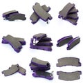 Set of brake pad for car  on white Royalty Free Stock Photo