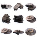 Set of brake pad for car  on white Royalty Free Stock Photo