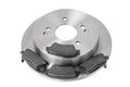 Kit of brake pads and brake disc new car spare parts. Royalty Free Stock Photo