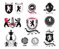 Set brand, sports club, student club, heraldic shield, royal, hotel, security, full vector logo collection and design elements.