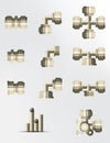 A set of brass and copper fittings Royalty Free Stock Photo