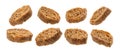 A set of bread croutons. Isolated on a white background Royalty Free Stock Photo