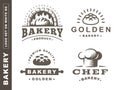 Set bread logo - vector illustration. Bakery emblem on white background