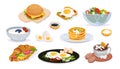 Set of breakfast brunch vector concept