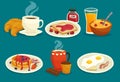 Set Of Breakfast Cartoon Icons Royalty Free Stock Photo