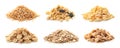 Set with breakfast cereals on white background Royalty Free Stock Photo