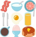 A Set of Breakfast Icons Royalty Free Stock Photo