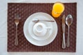 Set of breakfast tableware Royalty Free Stock Photo