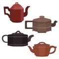 Set of brewing clay Chinese teapots.
