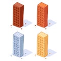 Set brick icon hand drawn. Vector illustration of  brick building Royalty Free Stock Photo