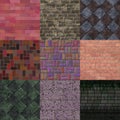 Set of brick pavement generated textures