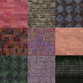 Set of brick pavement generated textures Royalty Free Stock Photo