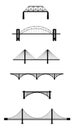 Set of bridge silhouettes