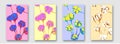 A set of bright abstract floral backgrounds made of cotton. Royalty Free Stock Photo