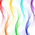 Set of bright abstract waves of all colors of a rainbow Royalty Free Stock Photo