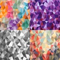 Set of bright backgrounds of triangles of different sizes