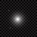 Bright beautiful stars. Light effect. Bright Star. Christmas star.White sparkles shine special light effect. Vector