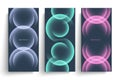 Set of bright color gradient round shapes. Futuristic abstract backgrounds with vibrant colored spheres.