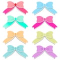 Set of bright colored bows