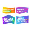 A set of bright colored Christian banners for the church, ministry, conference, camp, etc Royalty Free Stock Photo