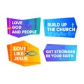 A set of bright colored Christian banners for the church, ministry, conference, camp, etc Royalty Free Stock Photo