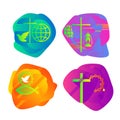 A set of bright colored Christian logos for the church, ministry, conference, camp, etc