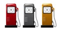 Set of bright Gas station pump icon. Realistic Vector illustration Royalty Free Stock Photo