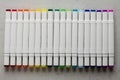 Set bright multi-colored felt-tip pens or markers with designation numbers, name of color. Creativity, drawing for children, Royalty Free Stock Photo