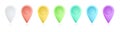 Set of bright multicolors map pointers. Map markers with circles with blank space. Vector graphics.